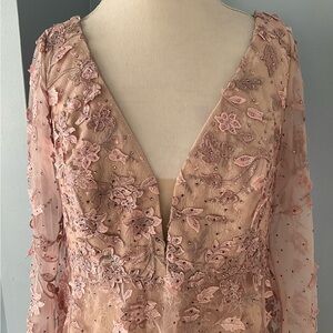 Mac Duggal 70224 Blush Pink Embroidered Gown 12 NWT